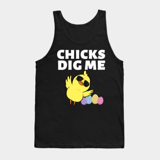 Chicks Dig Me Funny Teen Male Little Boys Easter Kids Fun Tank Top